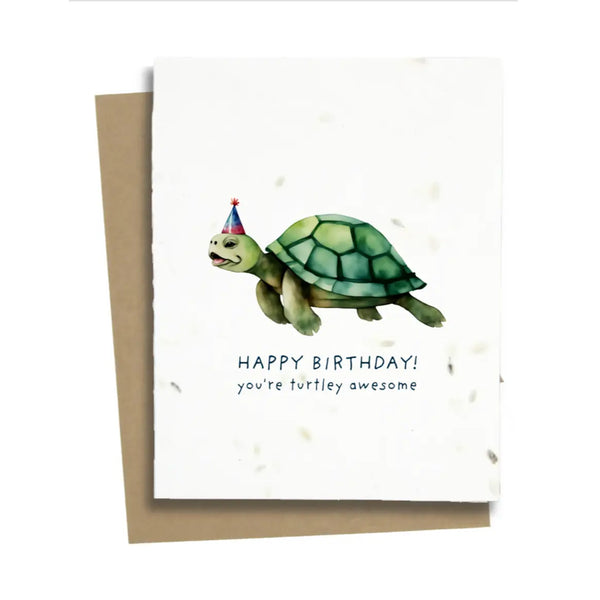Plantable Greeting Card: Turtle Birthday