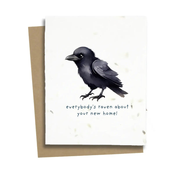 Plantable Greeting Card: Housewarming Raven