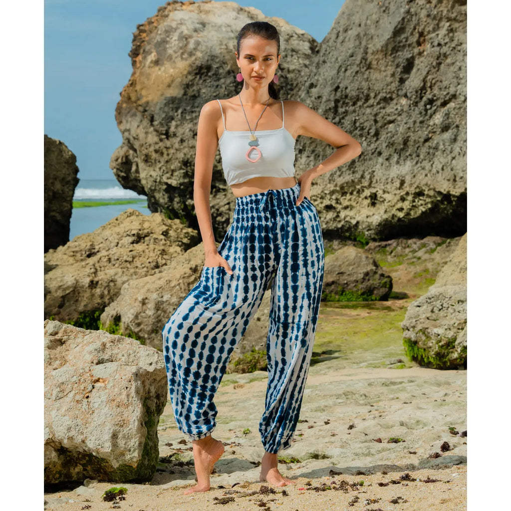 Pants Bone Tie Dye - navy & white