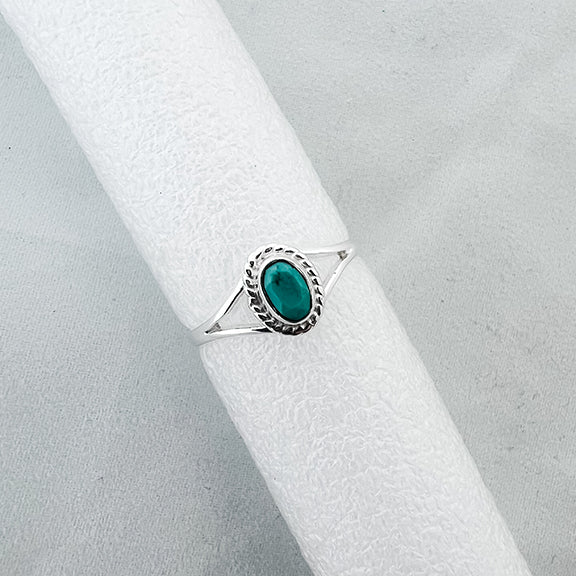 Ring turquoise oval sterling silver