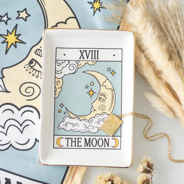 Trinket Dish - The Moon Vintage Tarot Card
