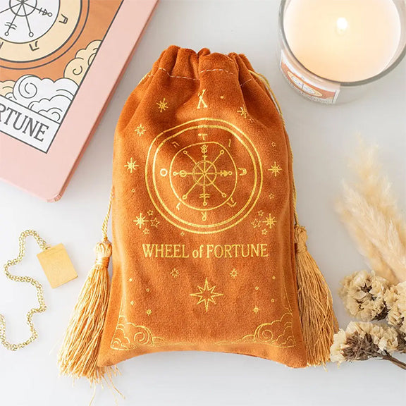 Tarot Bag - Wheel of Fortune Velvet Drawstring