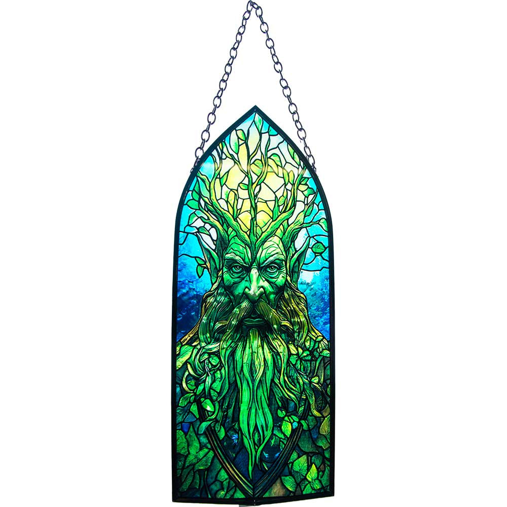 Glass Suncatcher Cathedral - Green Man