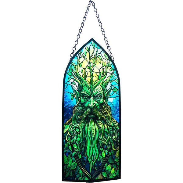 Glass Suncatcher Cathedral - Green Man