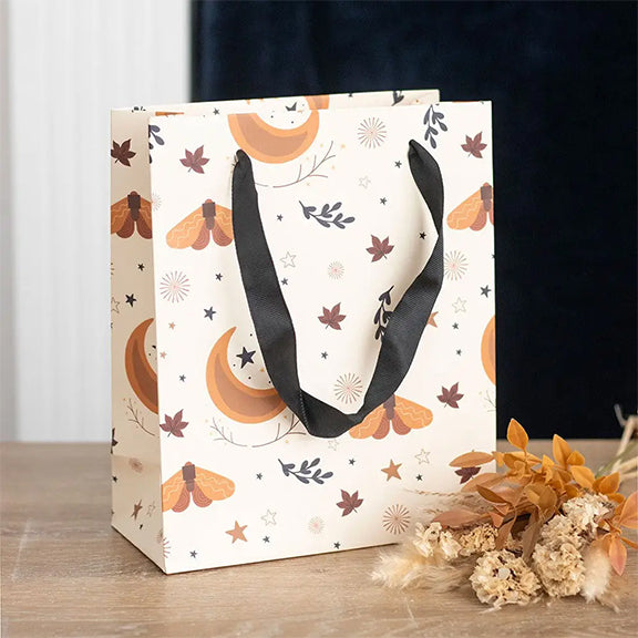 Gift Bag Autumn Magic Moth and Moon Print 23cm