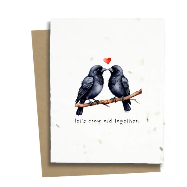 Plantable Greeting Card: Crow Love