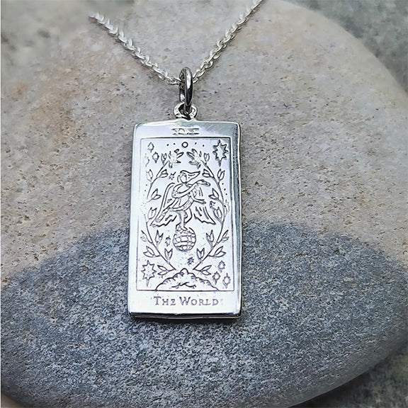Necklace Tarot The World Sterling Silver (carded)