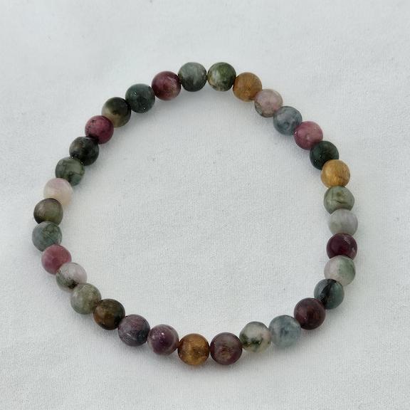 Bracelet 6mm mixed tourmaline