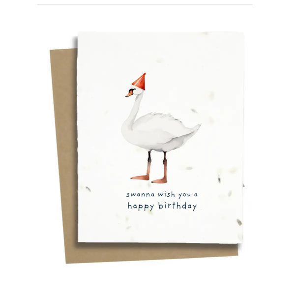 Plantable Greeting Card: Swan