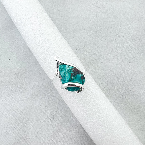 Ring turquoise spiral sterling silver