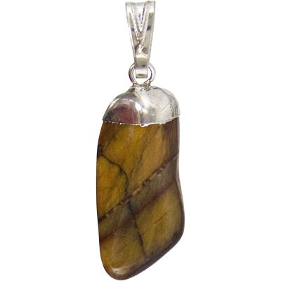 Pendant Tumbled Tiger's Eye Metal