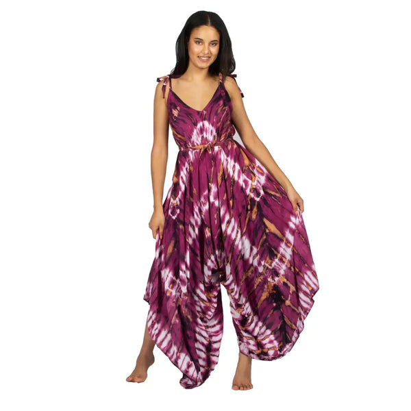 Romper Purple Hippie Style Tie Dye