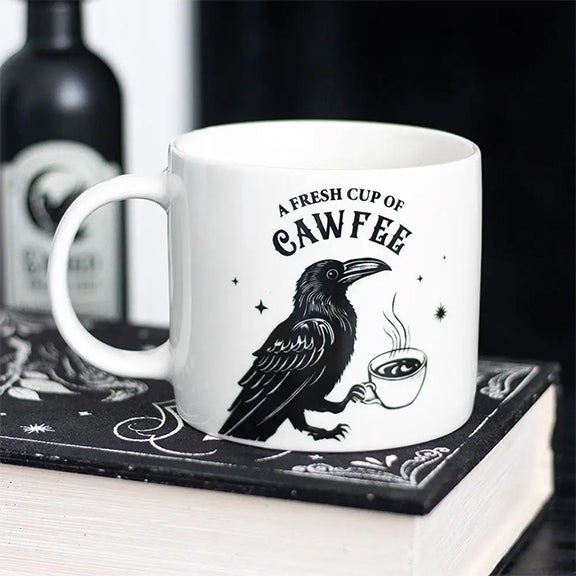 Fresh Cup of Cawfee Gothic Raven Mug
