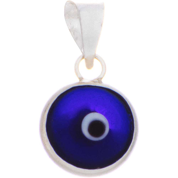 Pendant Mini Evil Eye glass bead 8mm Sterling Silver