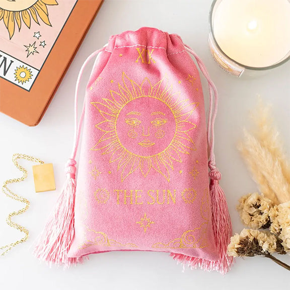 Tarot Bag - Sun Vintage Velvet Drawstring