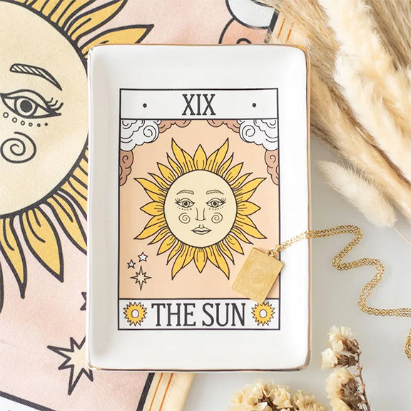 Trinket Dish - The Sun Vintage Tarot Card