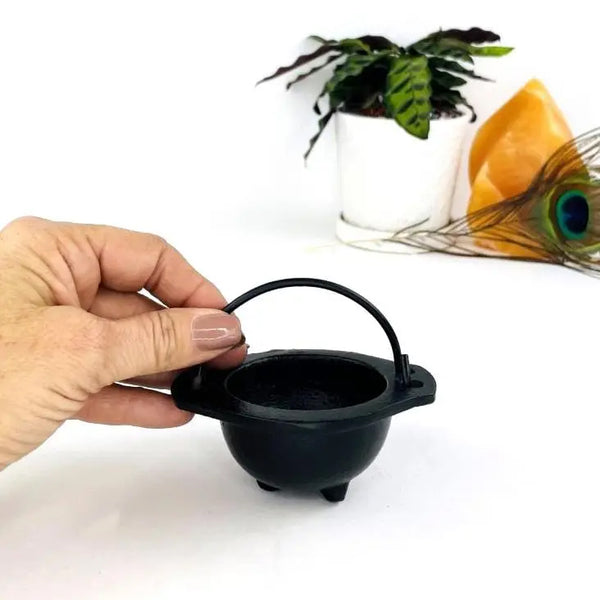 Black Cauldron with Handles - Small 10cm