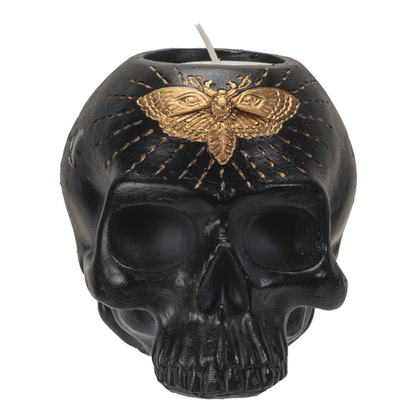 Candle Holder Black Skull