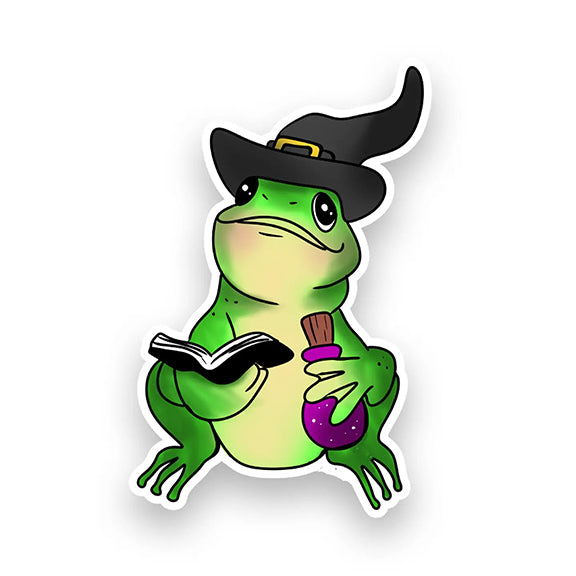 Vinyl Sticker: Frog Witch