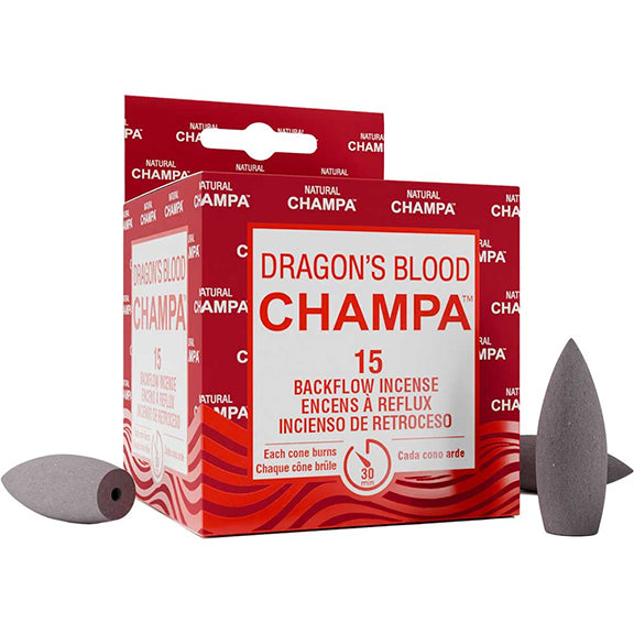 Natural Champa Backflow Cones - Dragon's Blood (15pk)