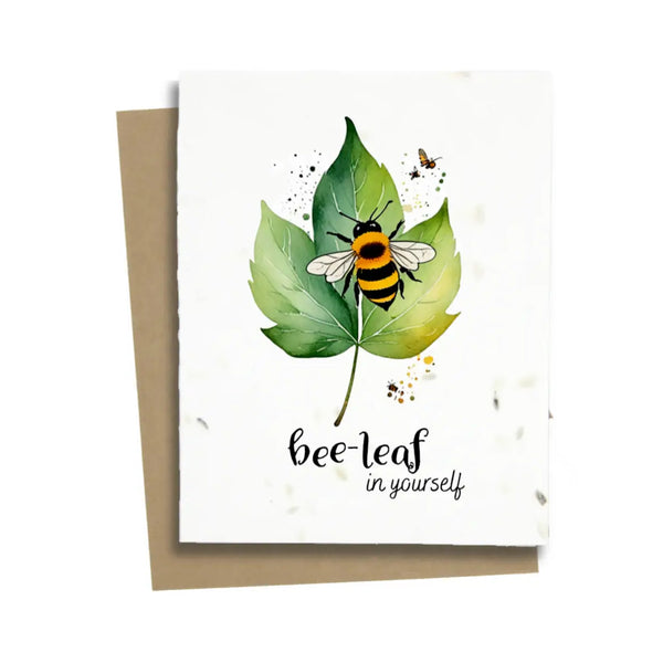 Plantable Greeting Card: Bee-Leaf