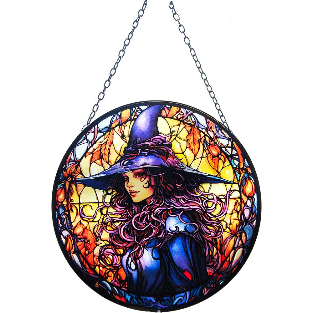 Glass Suncatcher Mystical Witch