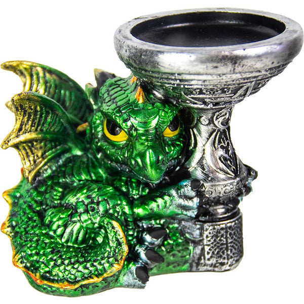 Resin T-lite holder - baby dragon green
