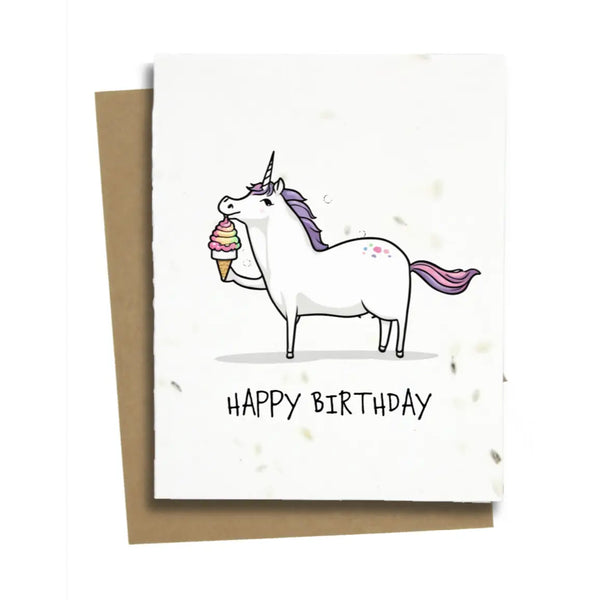 Plantable Greeting Card: Unicorn Birthday