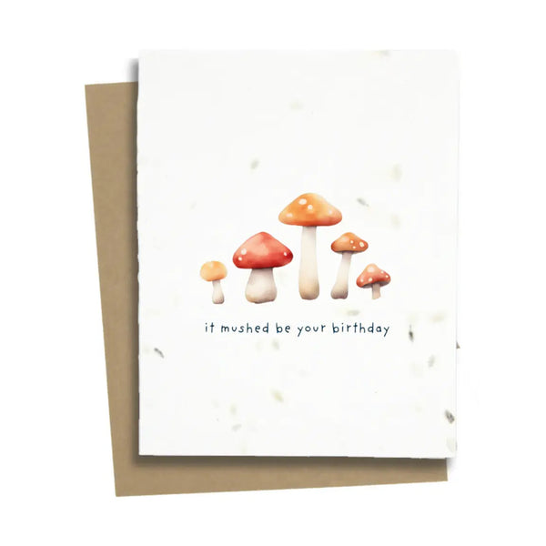 Plantable Greeting Card: Mushroom Birthday