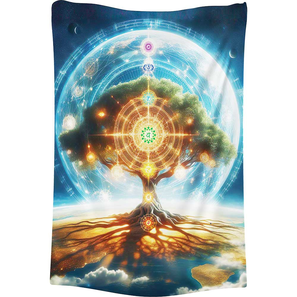 Tapestry cosmic chakras tree of life