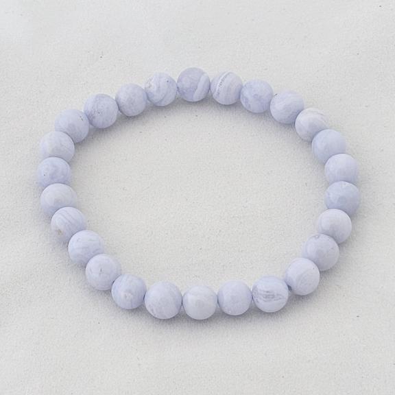 Bracelet 6mm Blue Lace Agate