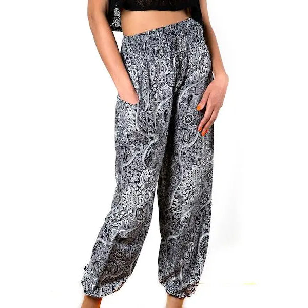 Pants Black & white paisley