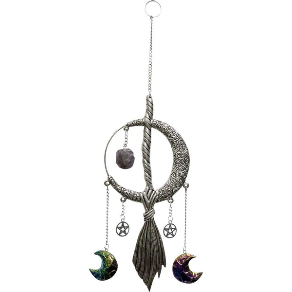 Metal Wall hanging moon & broom