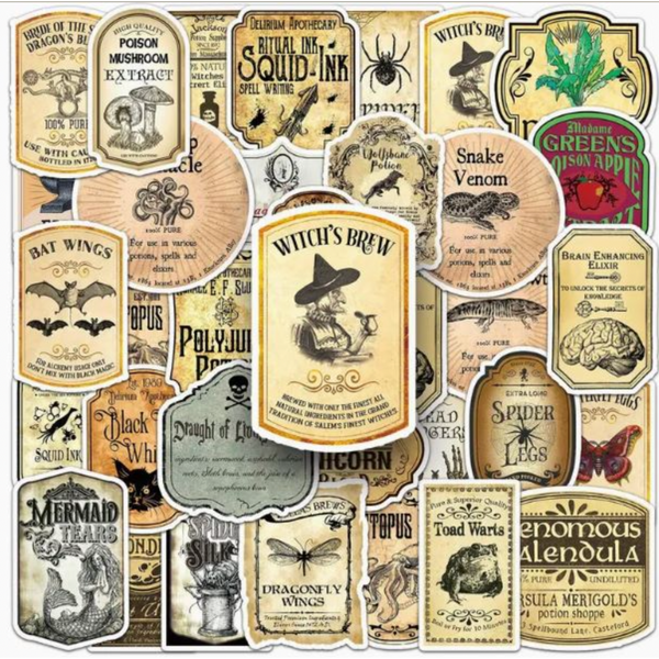 Sticker Set: Vintage Labels (50 stickers)