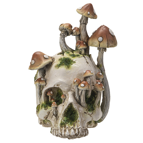 Skull With Orange Mushrooms
