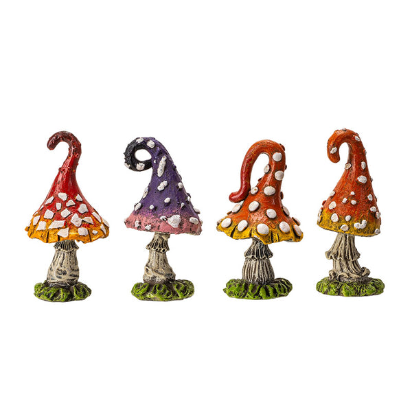 Mini mushrooms set of 4