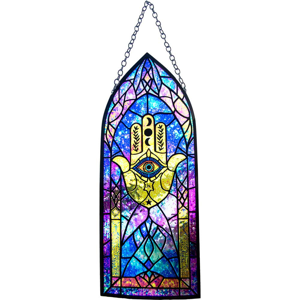 Glass Suncatcher Cathedral - Hamsa Hand
