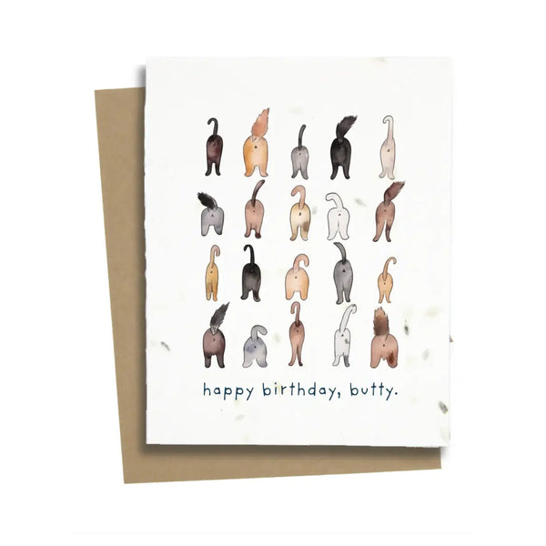 Plantable Greeting Card: Cat Butts