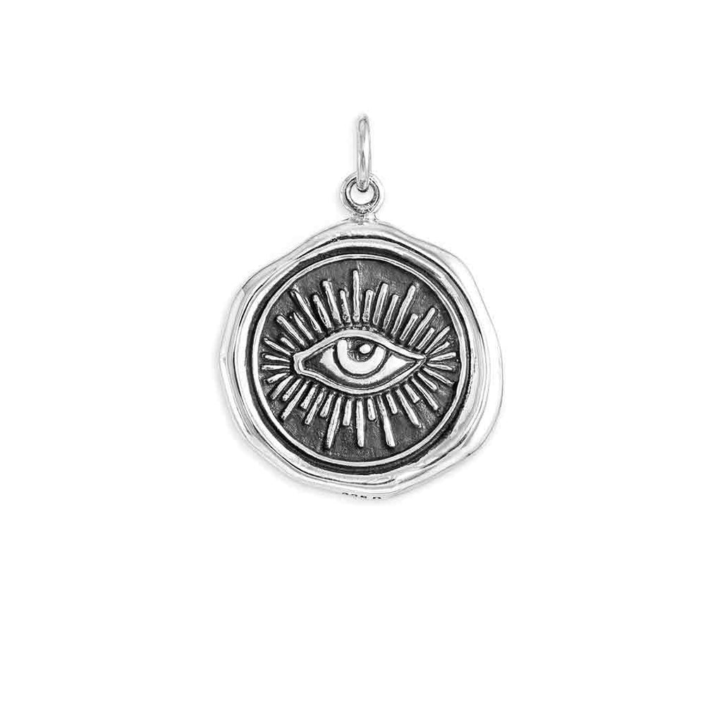 Pendant Evil Eye Seal Charm Sterling Silver