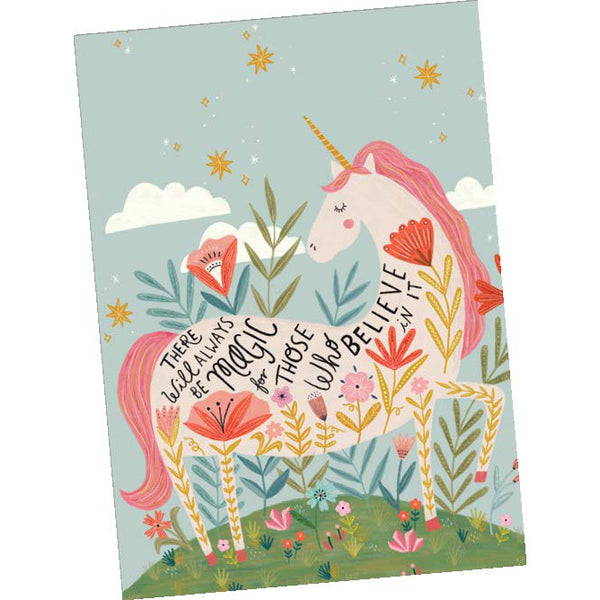 Greeting Card Magical Floral Unicorn