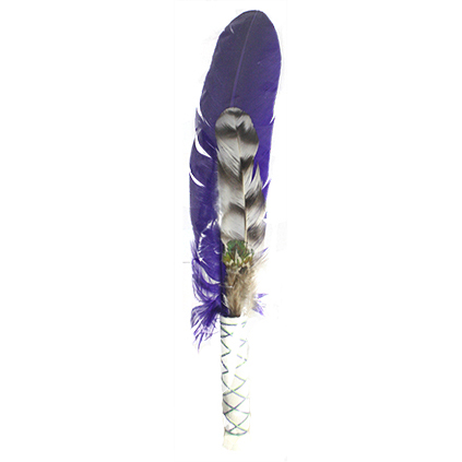 Feather Fan - Amethyst Turkey, Chinchilla and Peacock