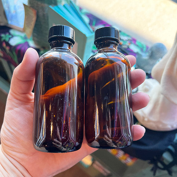 Bottle amber 120ml with black cap (1 bottle)