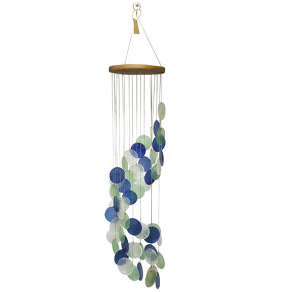 Spiral Shell chime - green/ blue