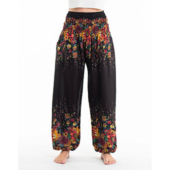 Harem pant floral in black