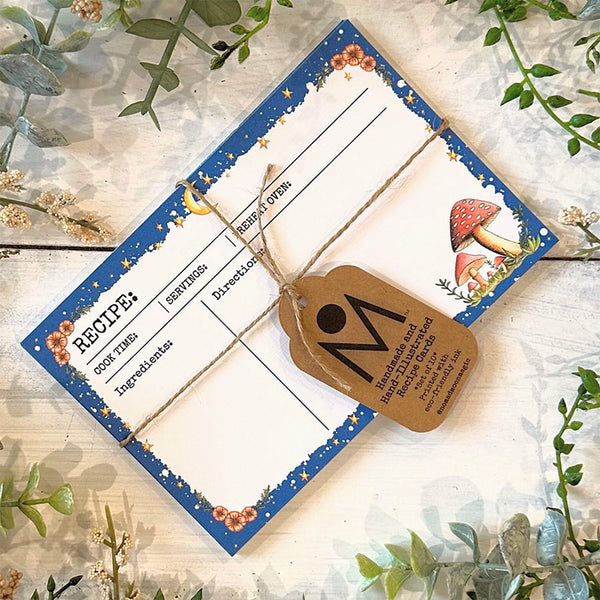 Hand Illustrated Recipe Cards - Cottagecore Red Mushroom