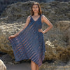 Handkerchief Dress in denim & gold tie dye