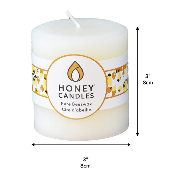 Beeswax Pillar Candle - 3x3 - PEARL