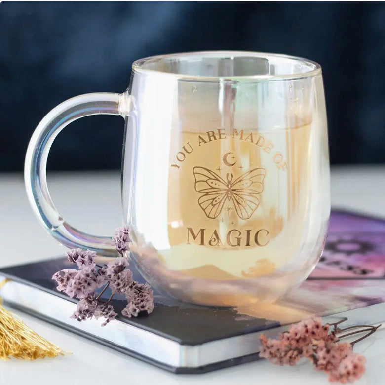 You Are Made of Magic Iridescent Double Walled Glass Mug