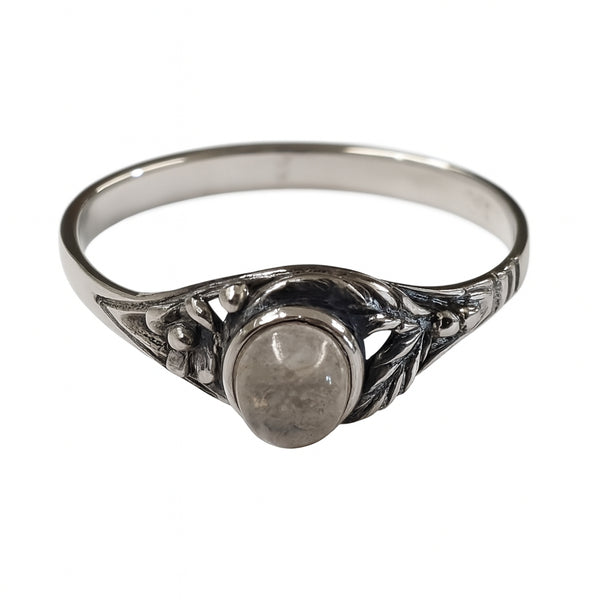 Ring labradorite ornate band sterling silver