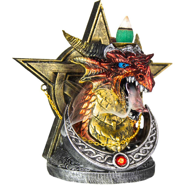 Resin backflow Incense holder dragon head/pentacle